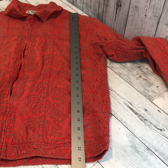 Tantrums Full Zipper Rustic Red Stitch Design Jacket Large - Picture 9 of 9